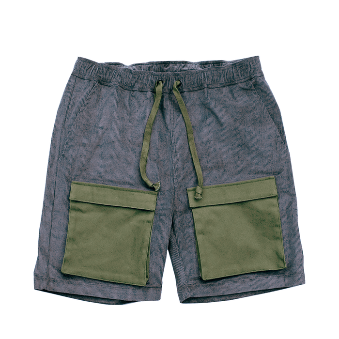 Dual Toned Overhang Cargo Shorts - Slate/Olive (04.16.24 Release)