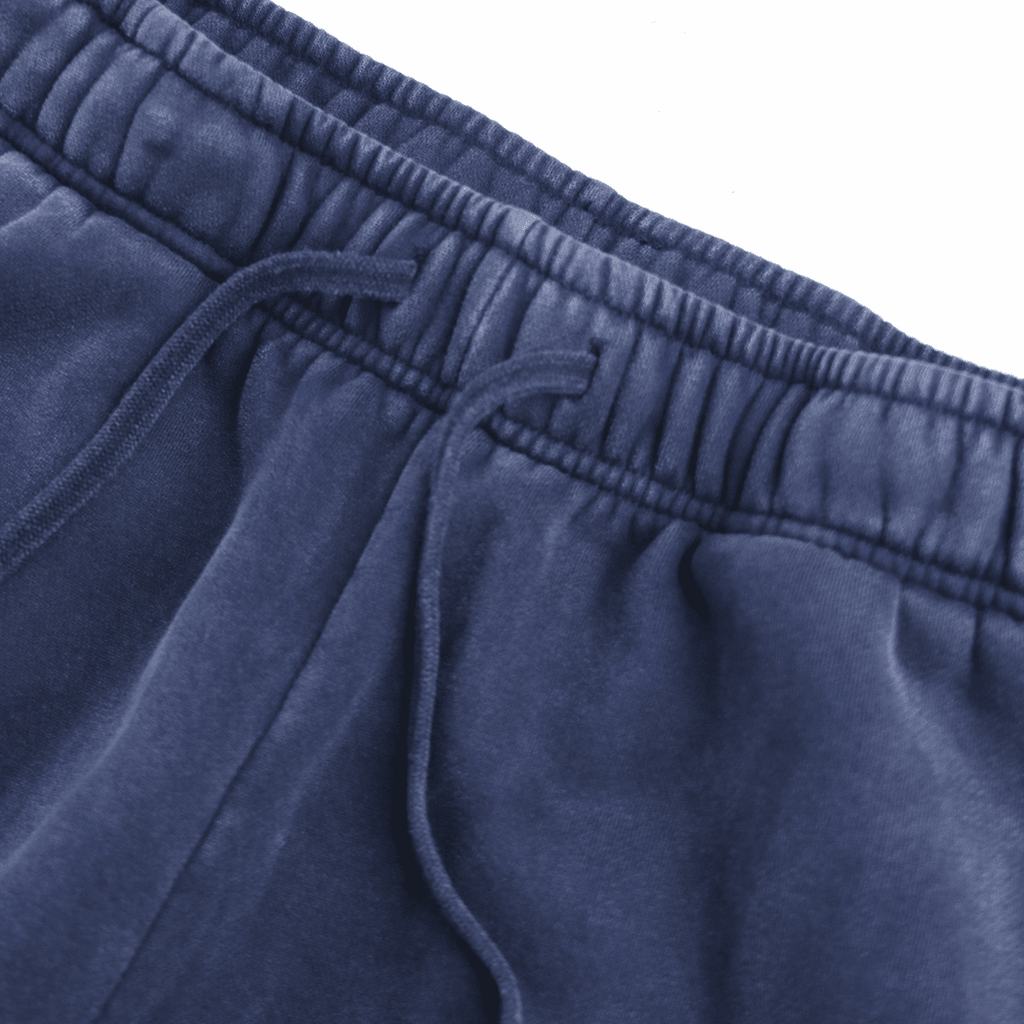 Brushed Fleece Baggy Sweatpants  - Washed Blue