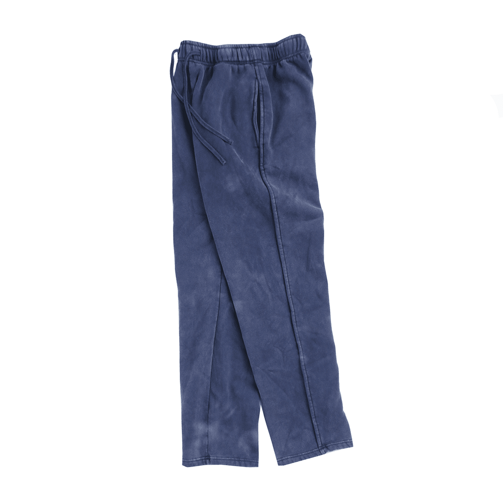 Brushed Fleece Baggy Sweatpants  - Washed Blue