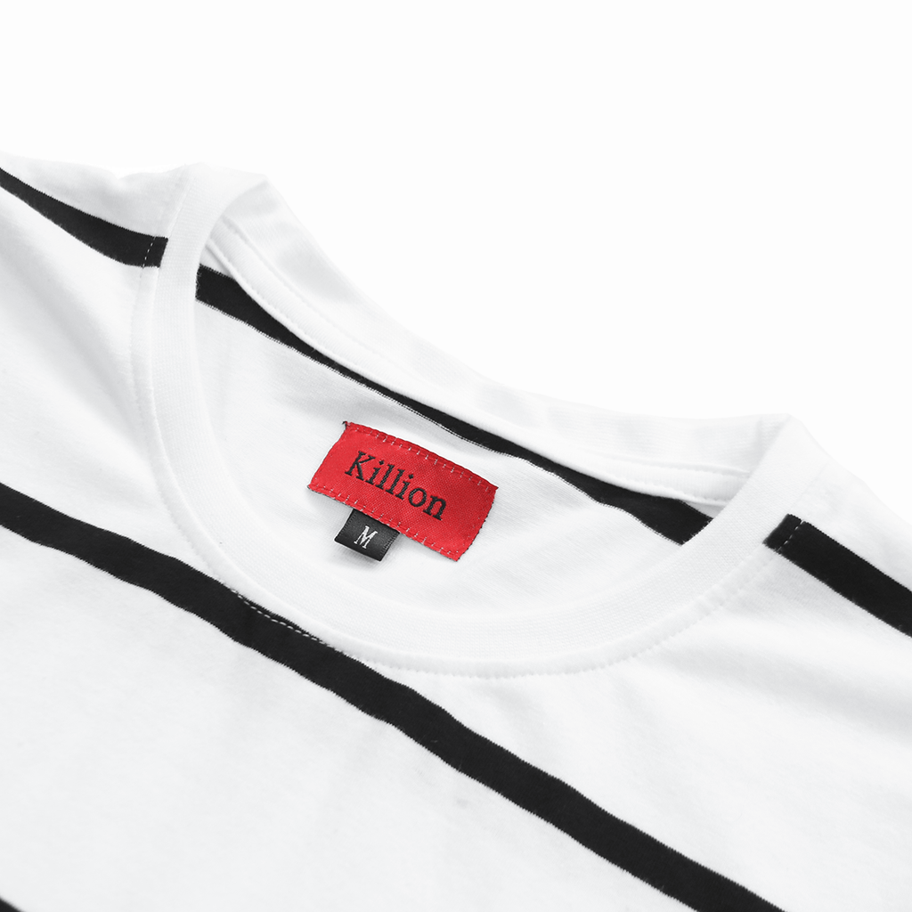 Wide Stripe S/S Tee - White