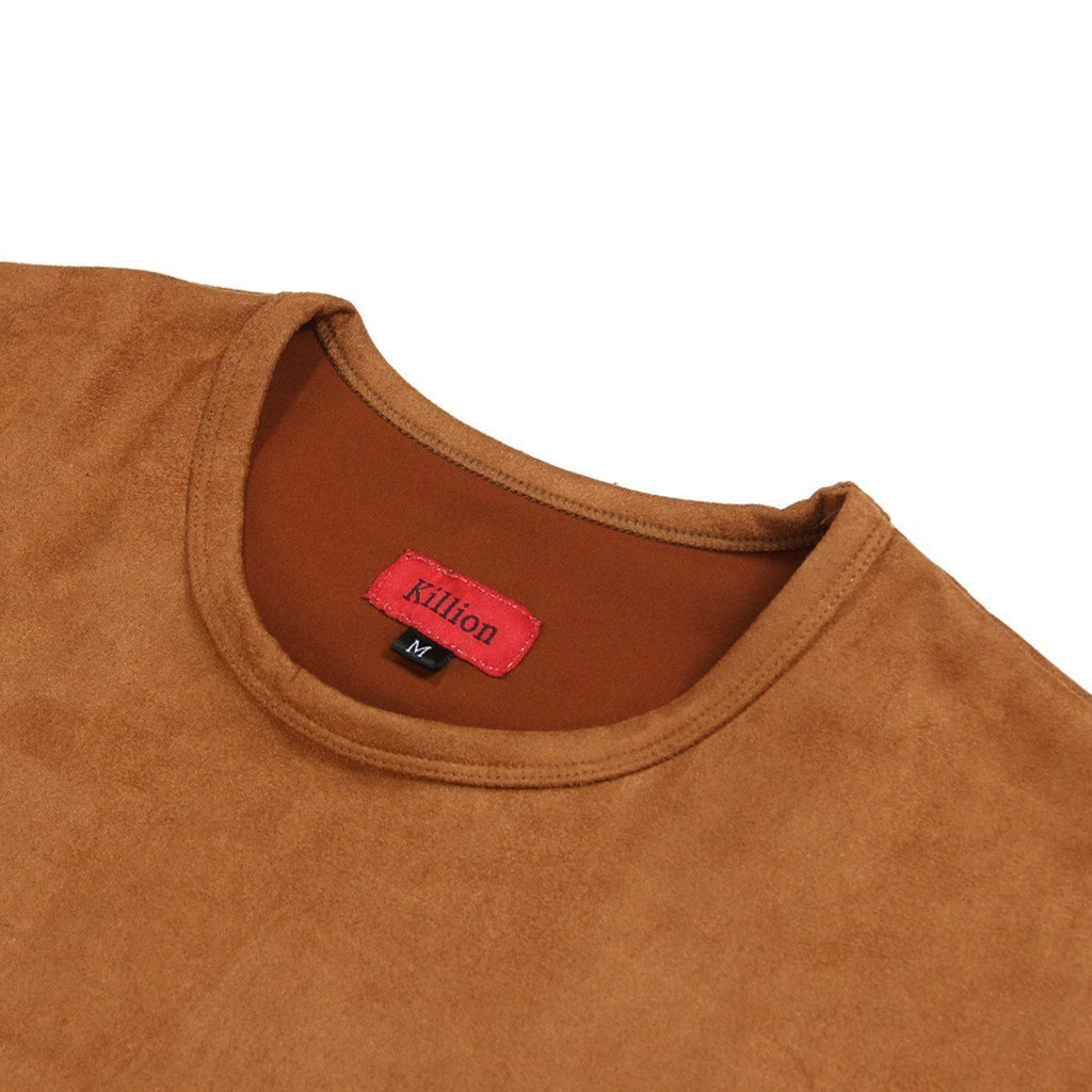 Suede Box Split Tee - Tan