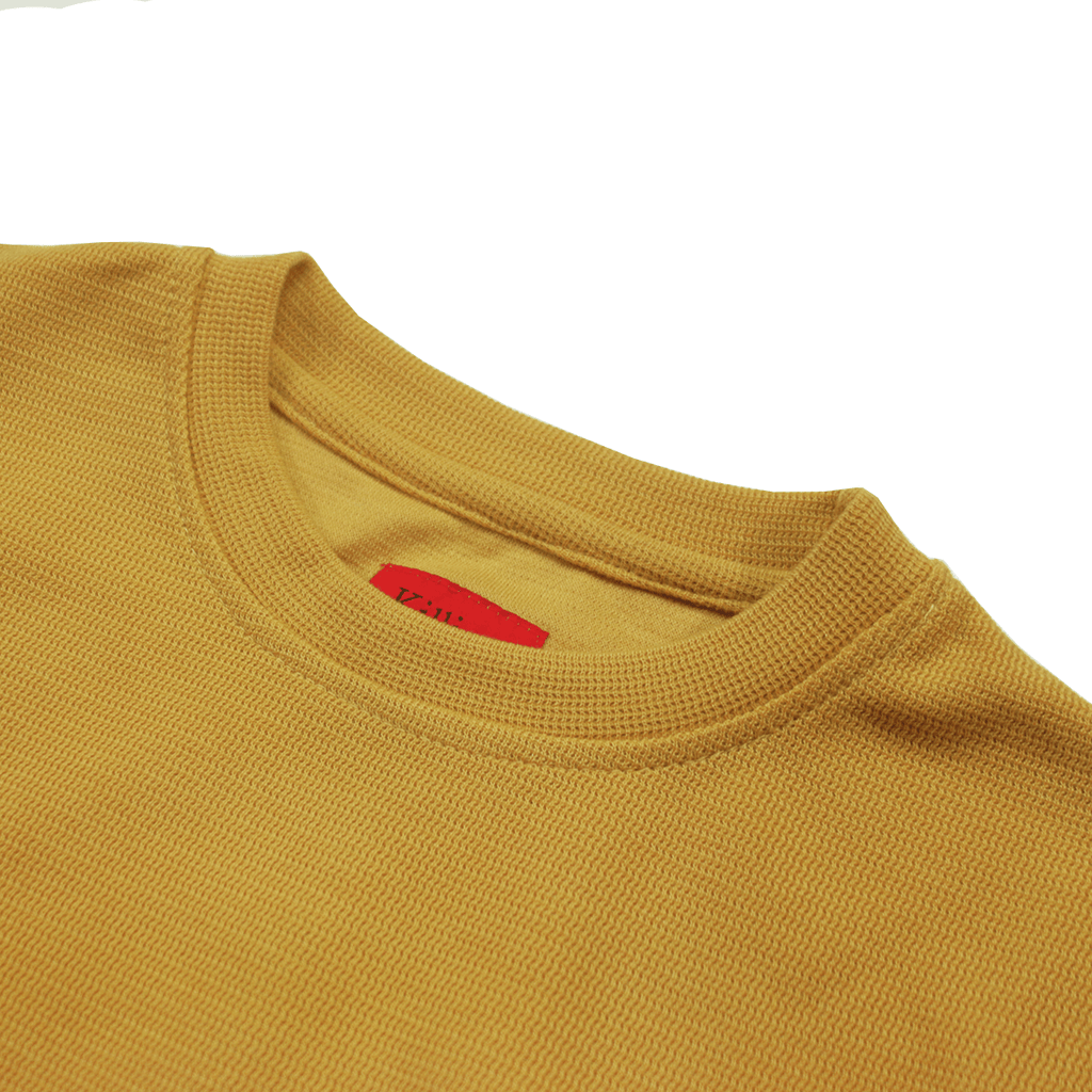 Premium Waffle Knit Short Sleeve - Mustard Yellow