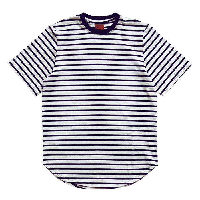 Scoop Striped Shirt - Heather Cream/Navy
