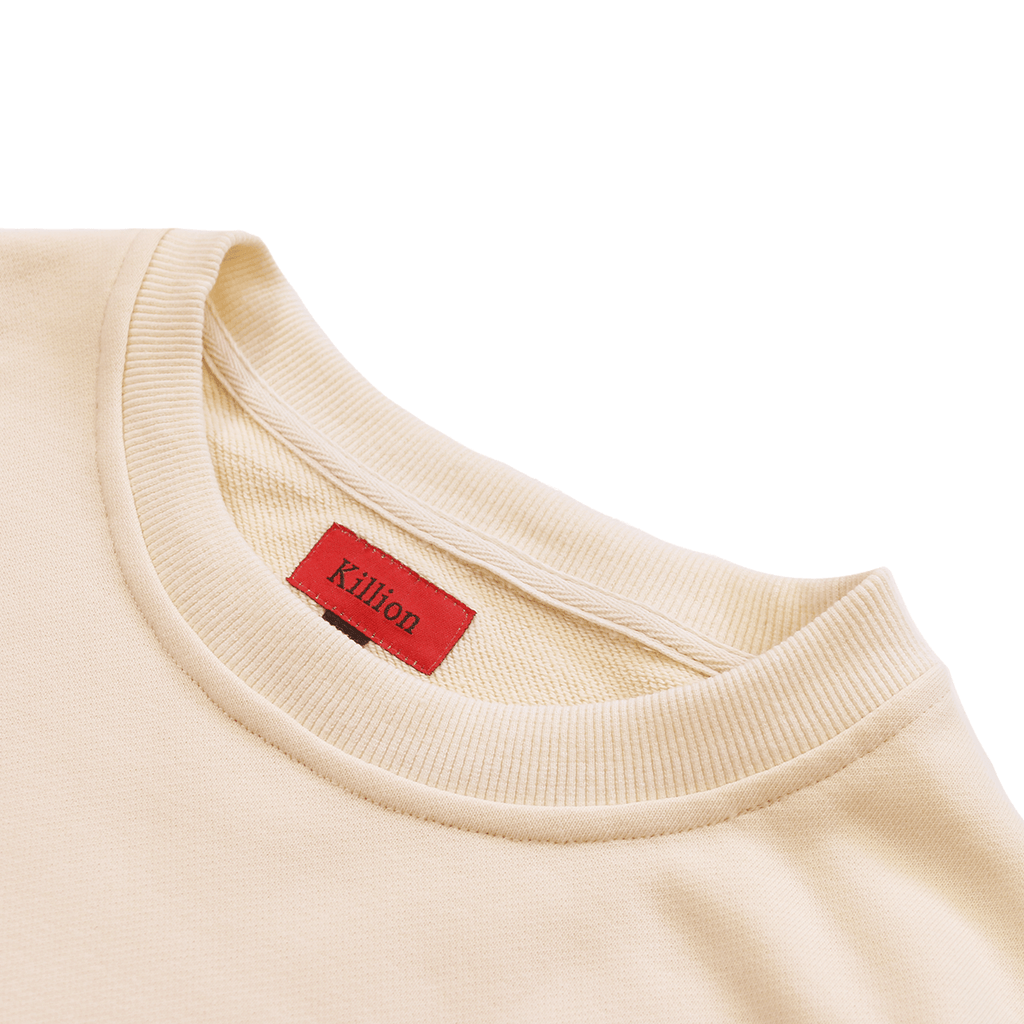 Oversized Side Cut Crewneck - Cream