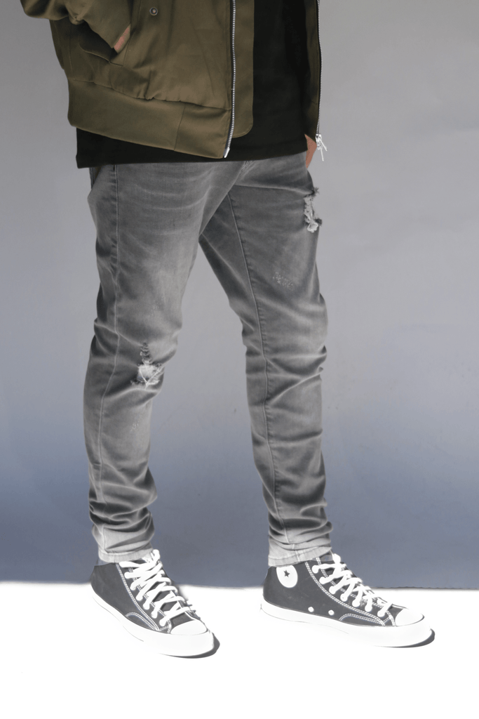 Stonewashed Distressed Denim Jeans - Grey (10.05.23 Release)