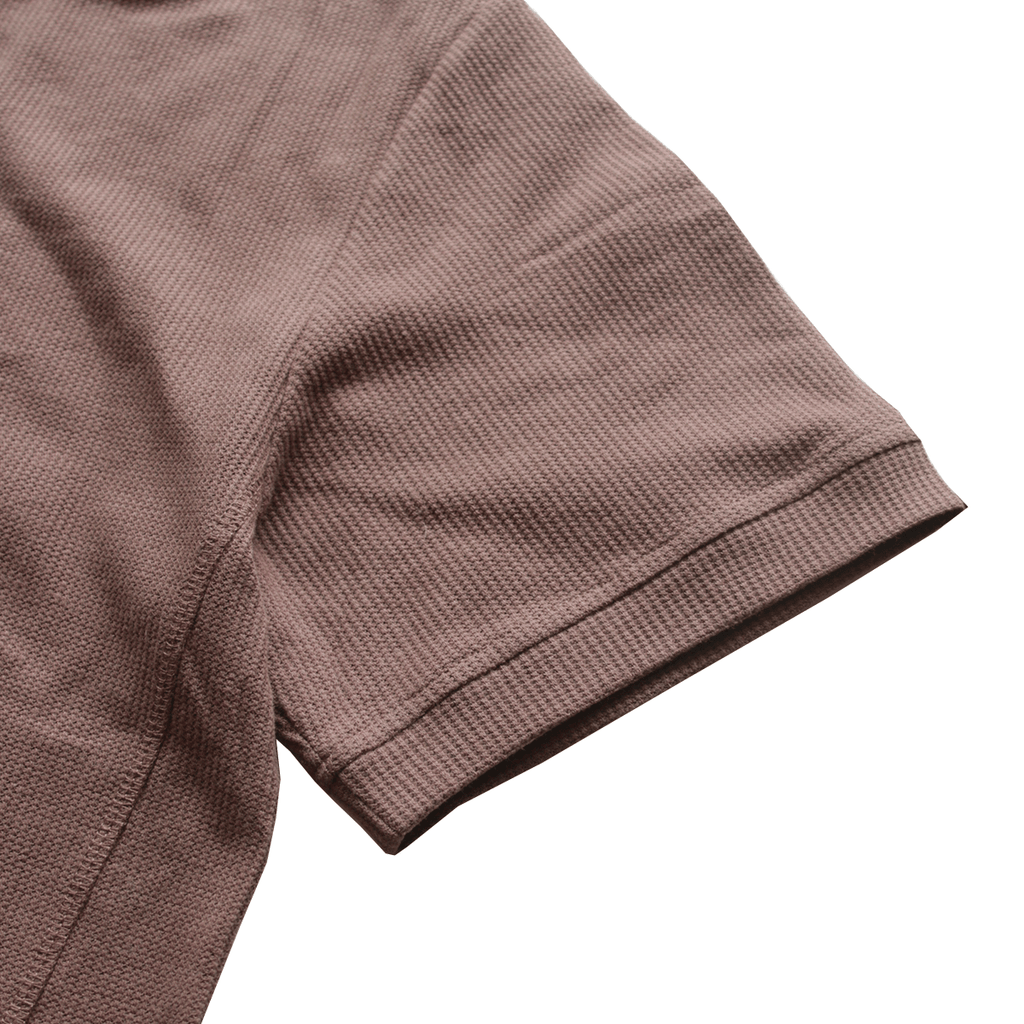 Premium Waffle Knit Short Sleeve - Dark Sand