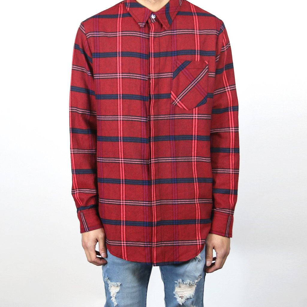 Rosen Flannel LS Buttonup - (Dark Red)