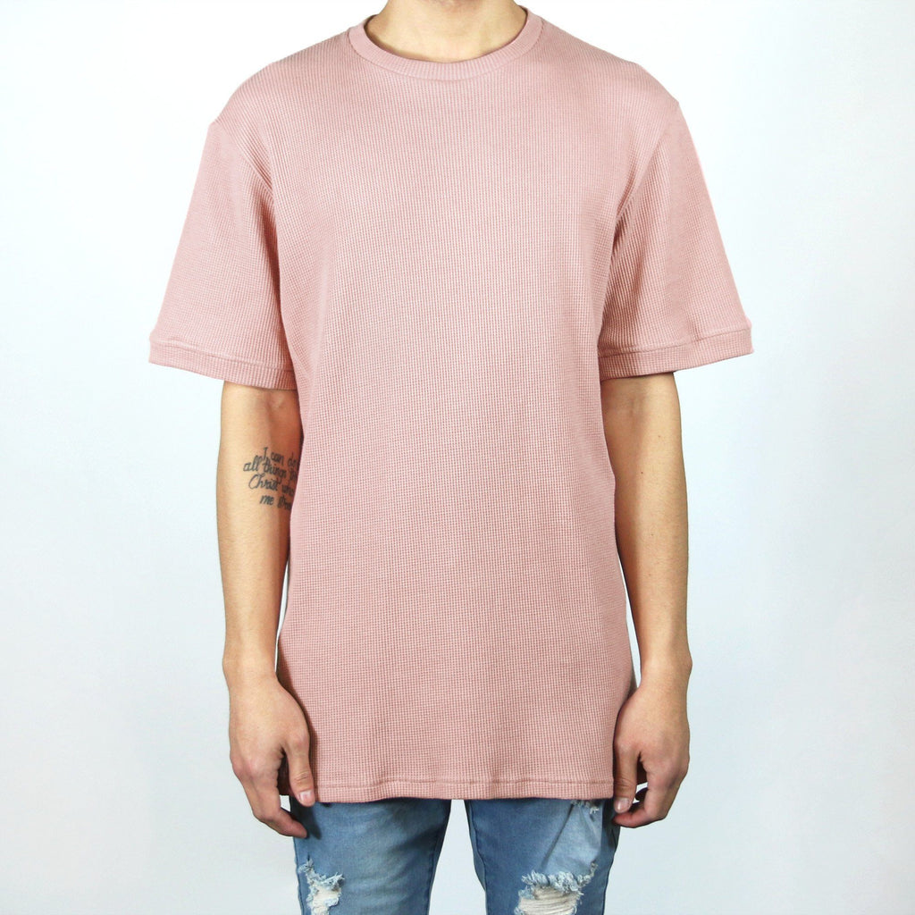 Waffle Knit Short Sleeve - Peach