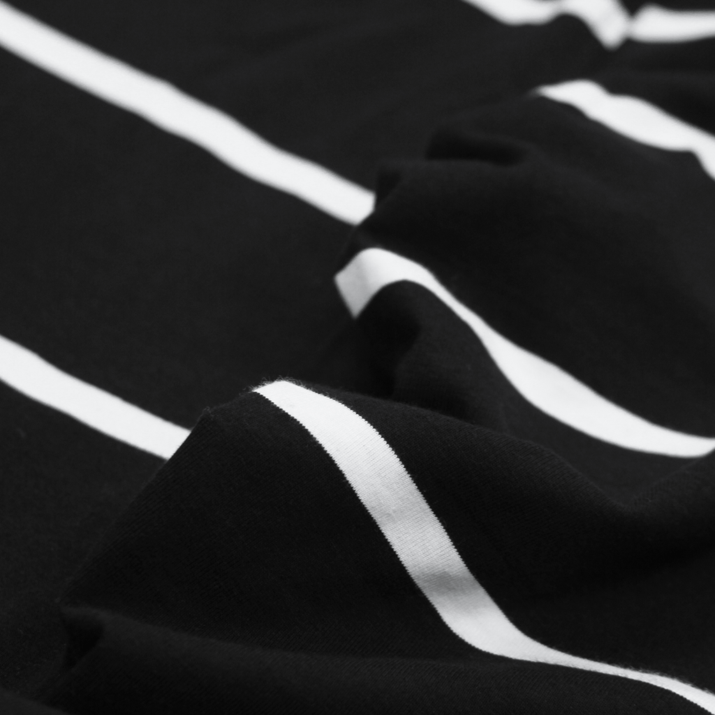 Wide Striped Side Zip L/S - Black