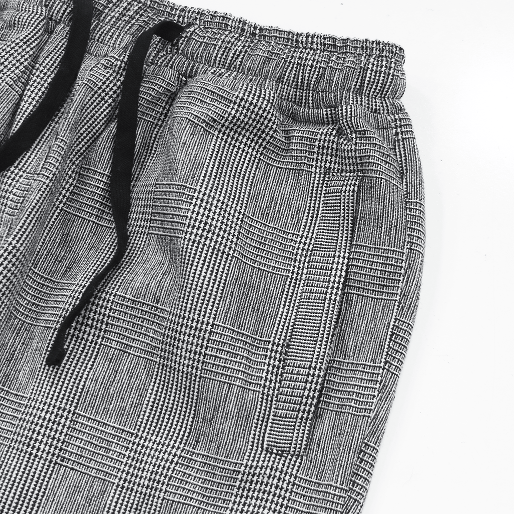 Check Woven Cropped Trouser - Grey/Black