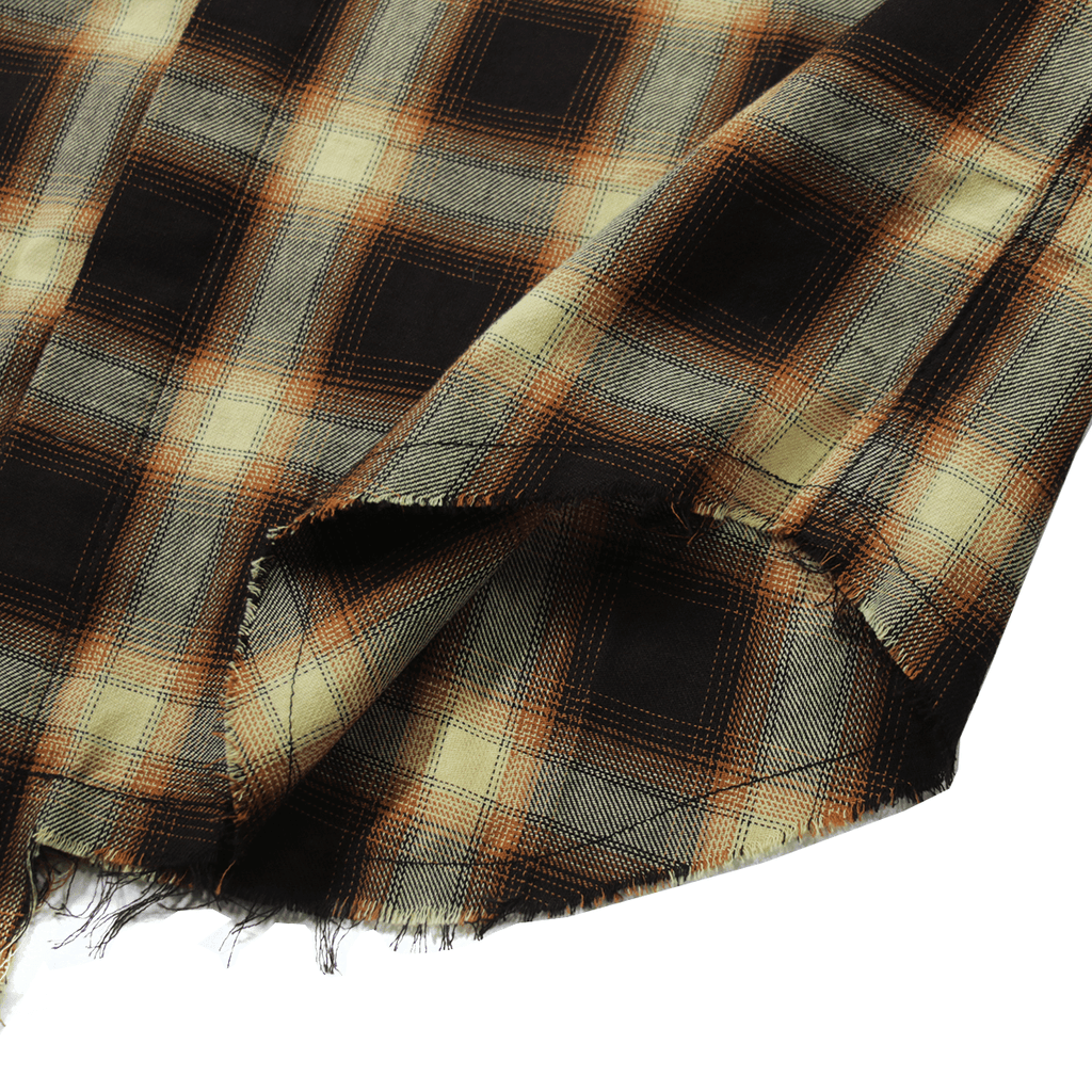 Cut Off Flannel Button Up - Brown