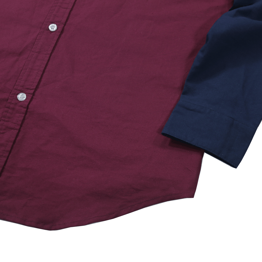 Slone Button-Up Shirt - Burgundy/Navy