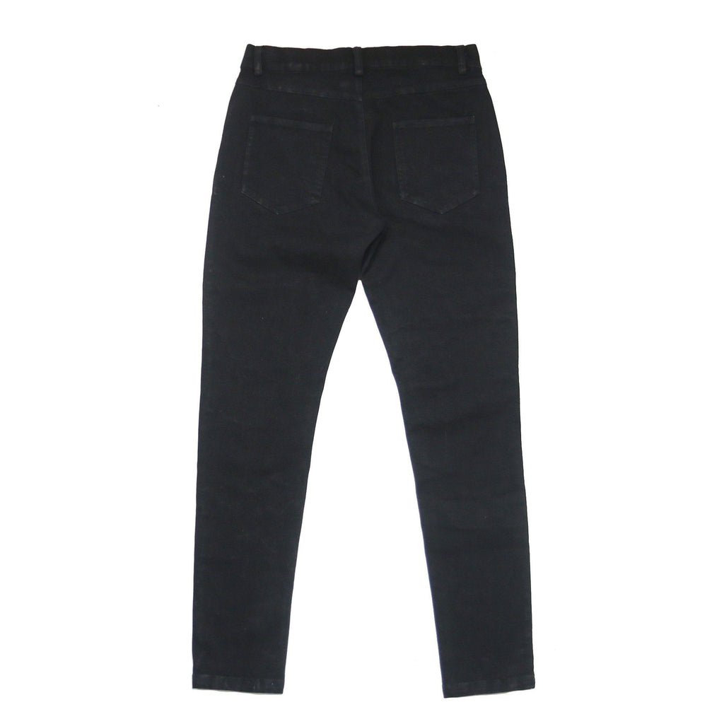 Destroyed Knee Rip Denim Jeans - Black