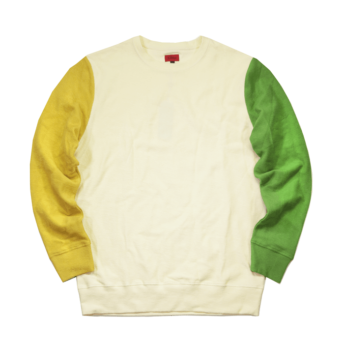 Block Sleeve Reverse Terry Sweater - Cream