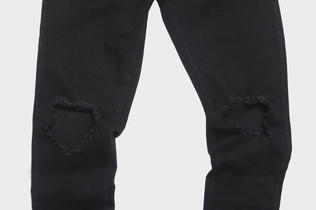 Destroyed Knee Rip Denim Jeans - Black (08.03.23 Release)