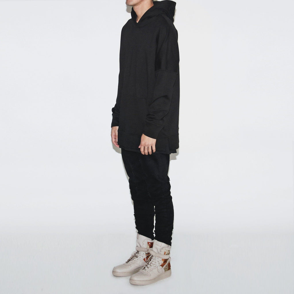 Draped Essential Hoodie - Black