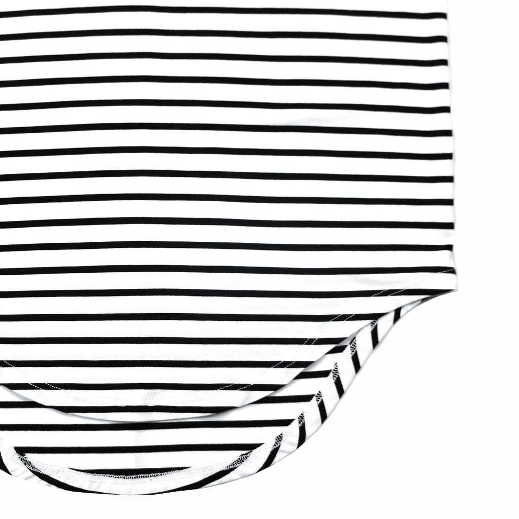 5mm Striped Scallop Shirt - Black/White