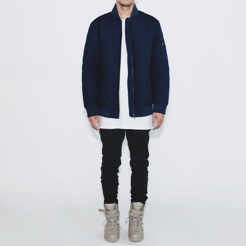Quilted MA-1 Bomber Jacket - Navy