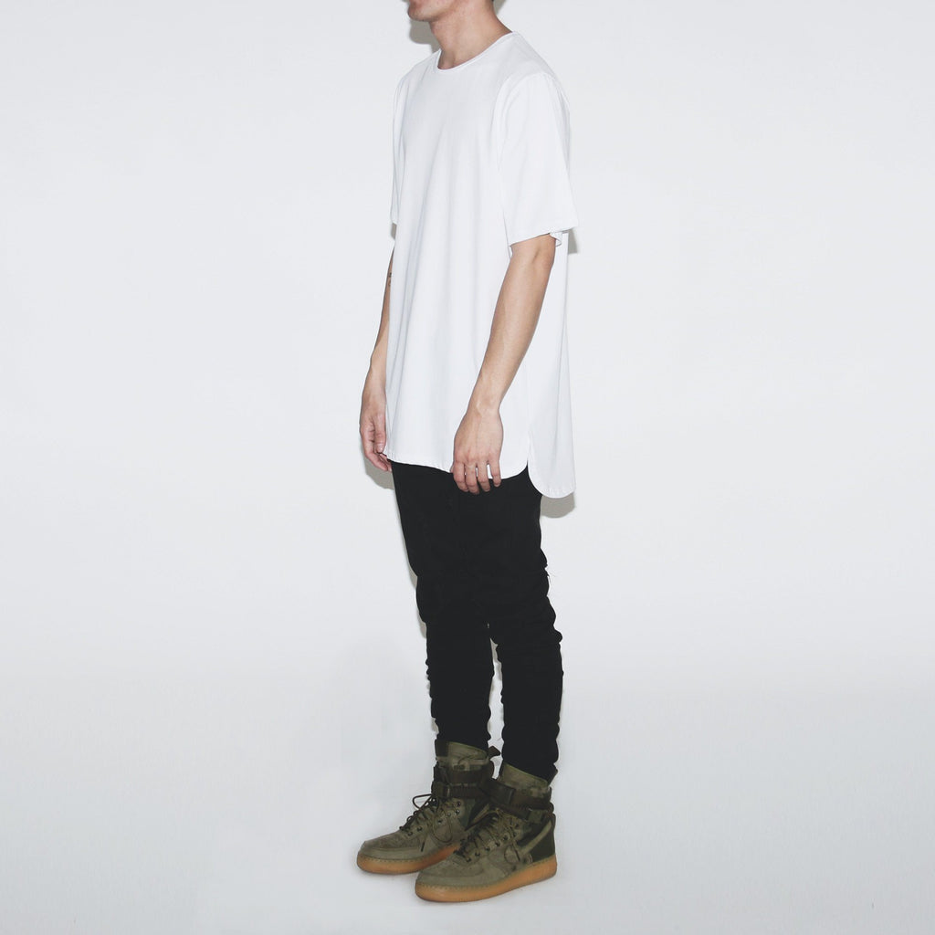 Half Scoop Hem SS Essential - White