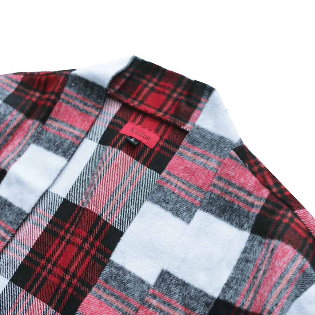 Modern Kimono Flannel - Red/White/Black