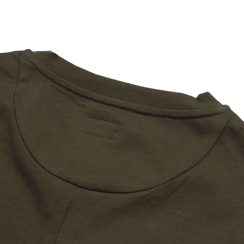 Premium Scallop Extended Tee - Dark Olive