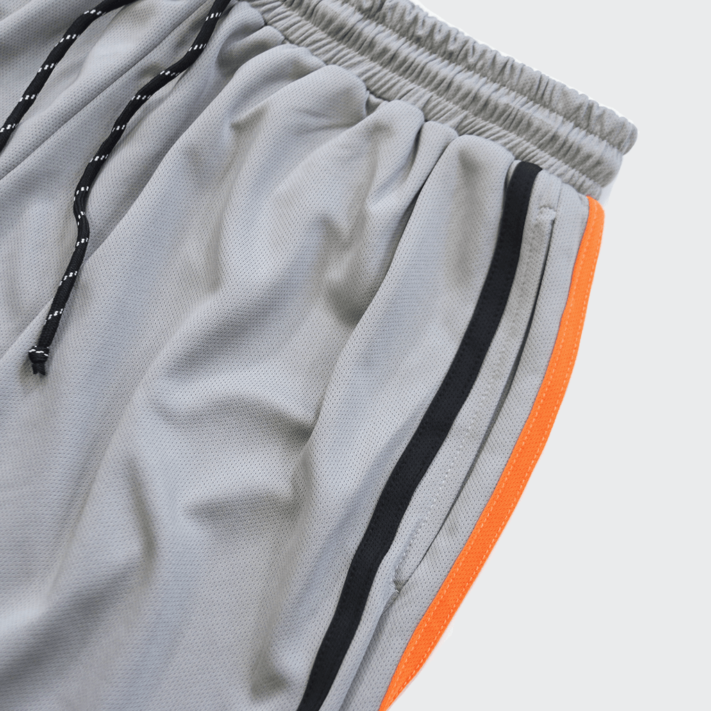 Split Stripe Basketball Shorts - Grey