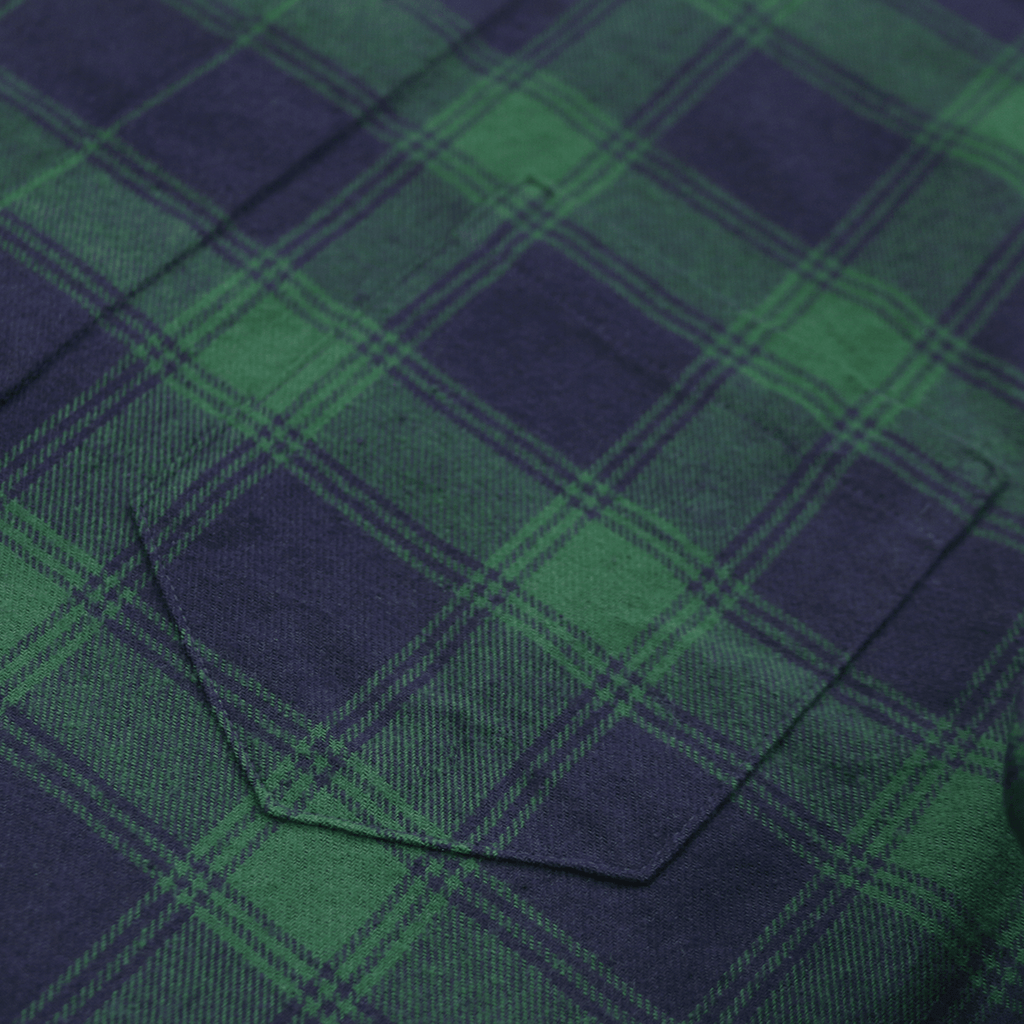 Figueroa Flannel Flat-Hem Buttonup - Green/Navy