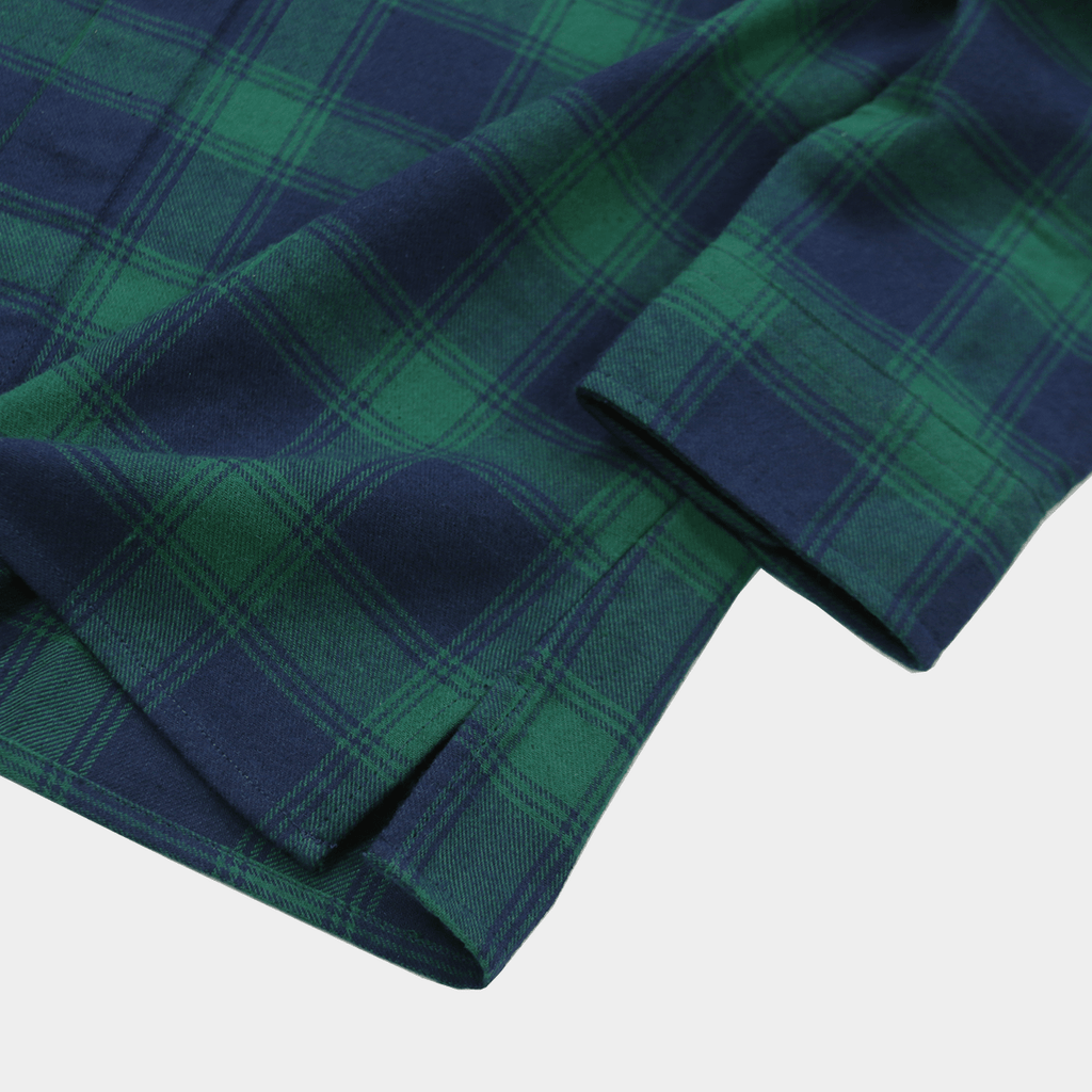 Figueroa Flannel Flat-Hem Buttonup - Green/Navy