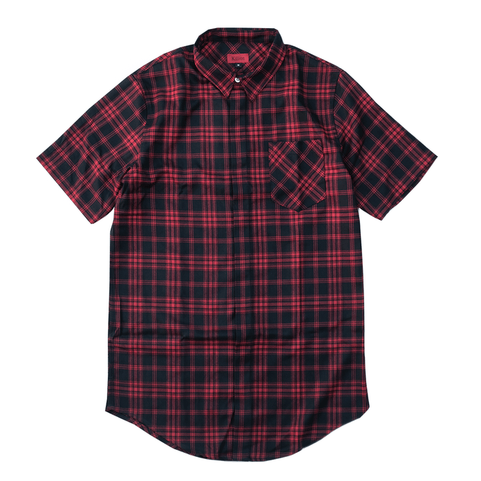 Lomond Flannel SS Button Up - Navy/Red