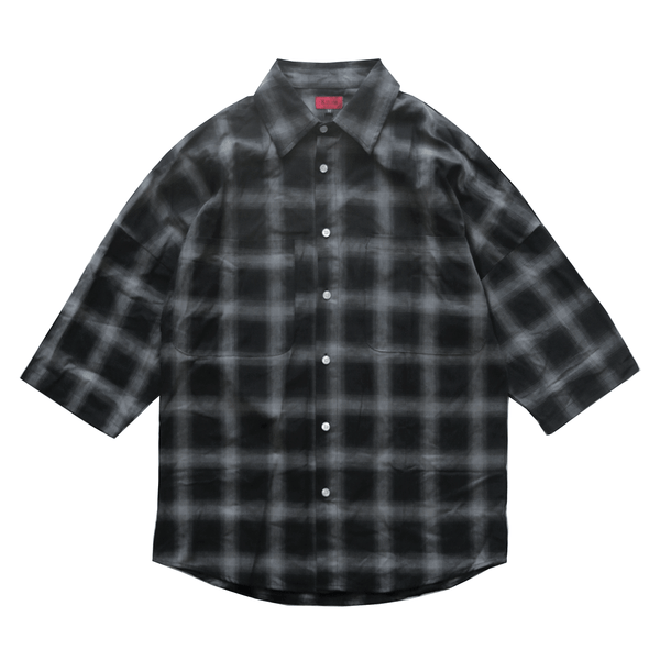 Kimono Flannel Buttonup - Grey/Black