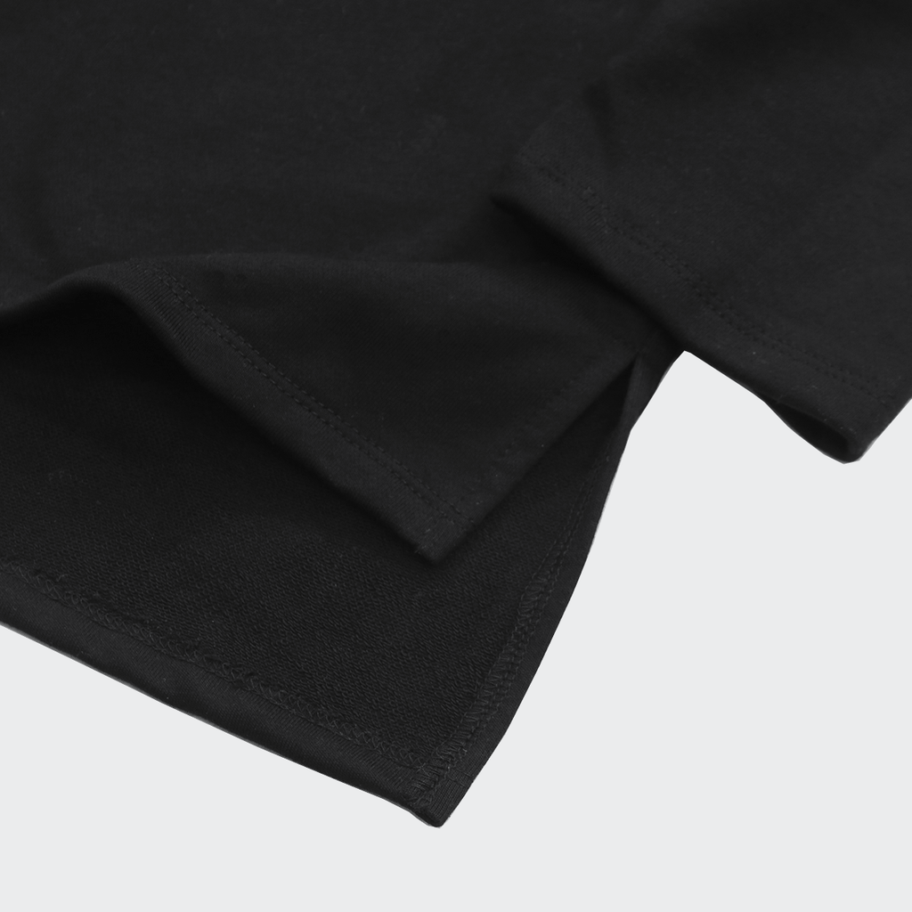 Piped Raglan Hoodie - Black