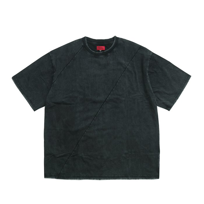 Washed Distressed Split Vintage Shirt - Black