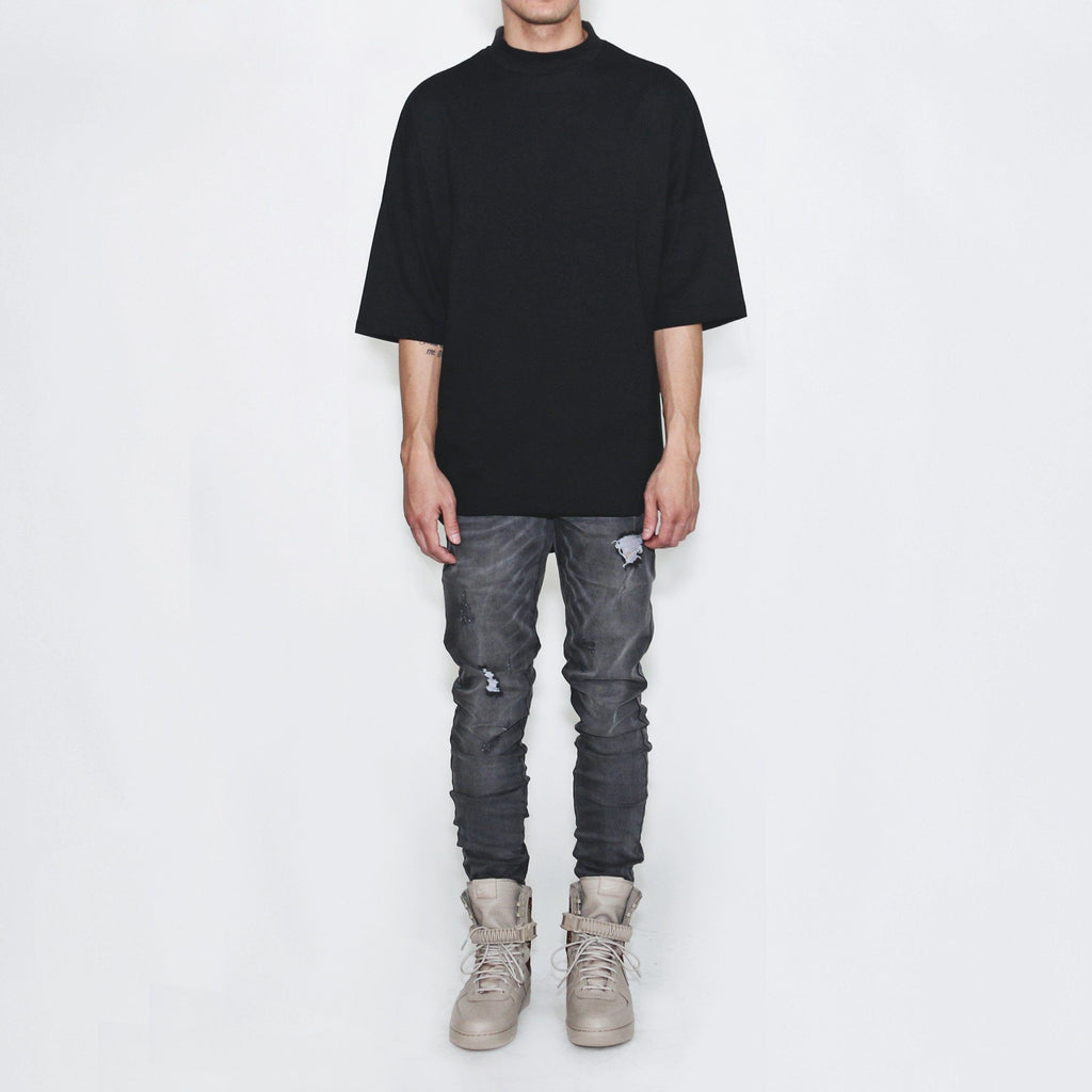 Mock Neck Shirt - Black