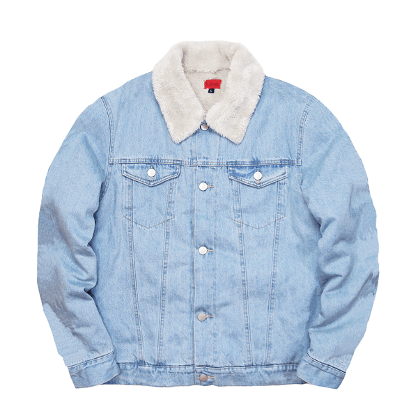 Sherpa Denim Jacket Stonewash Blue - Main Image
