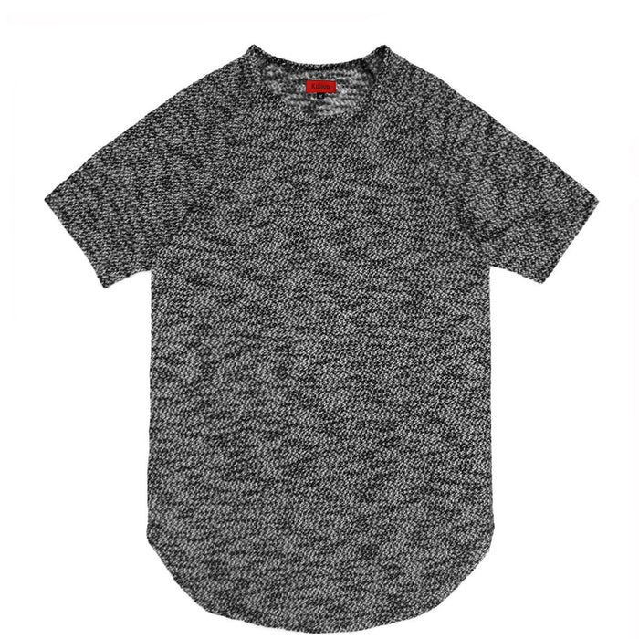 Jacquard Knit Scoop Extended Shirt - Dark