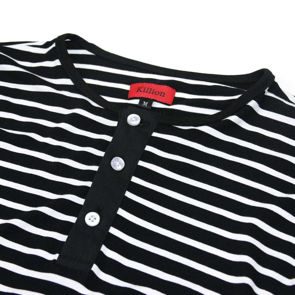 Boylston Long Sleeve Henley - Striped
