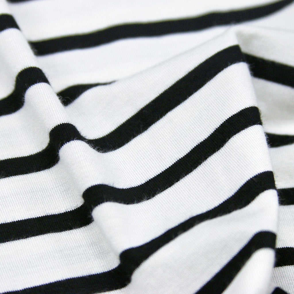Striped Spandex Cotton Tank - White/Black