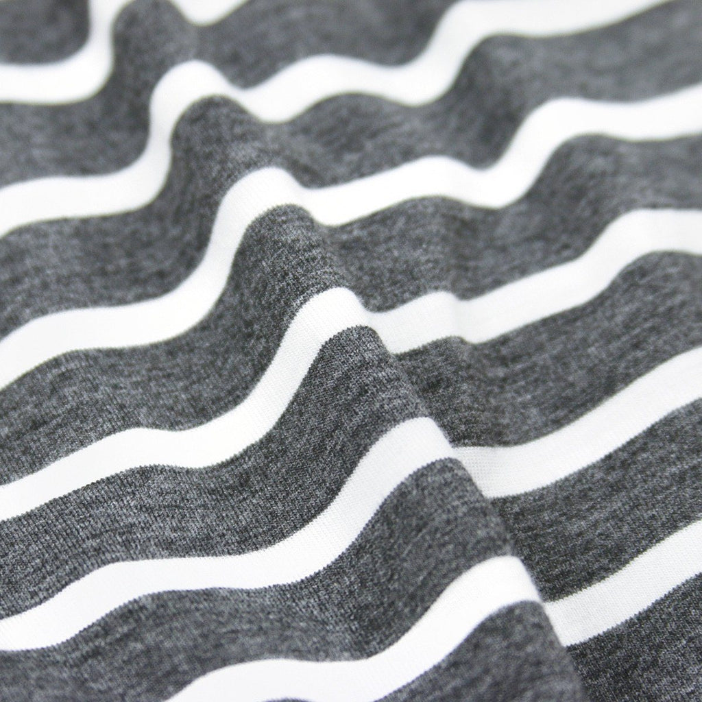 Striped Spandex Cotton Tank - Charcoal/White
