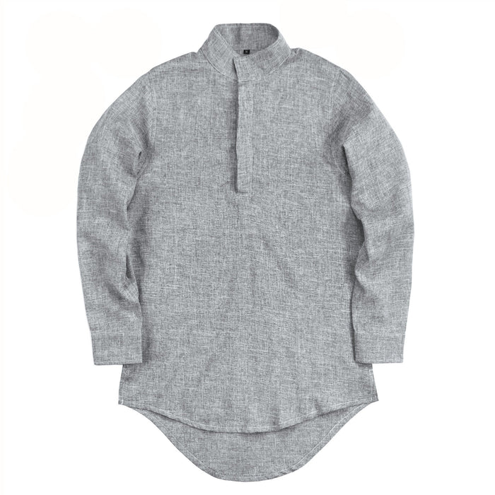 Maiden Popover Mandarin LS Shirt - Grey