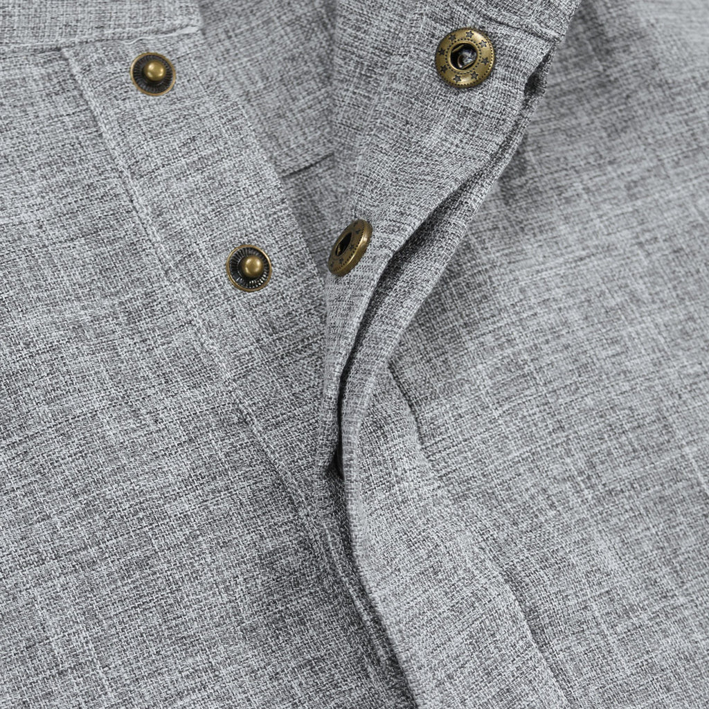 Maiden Popover Mandarin LS Shirt - Grey