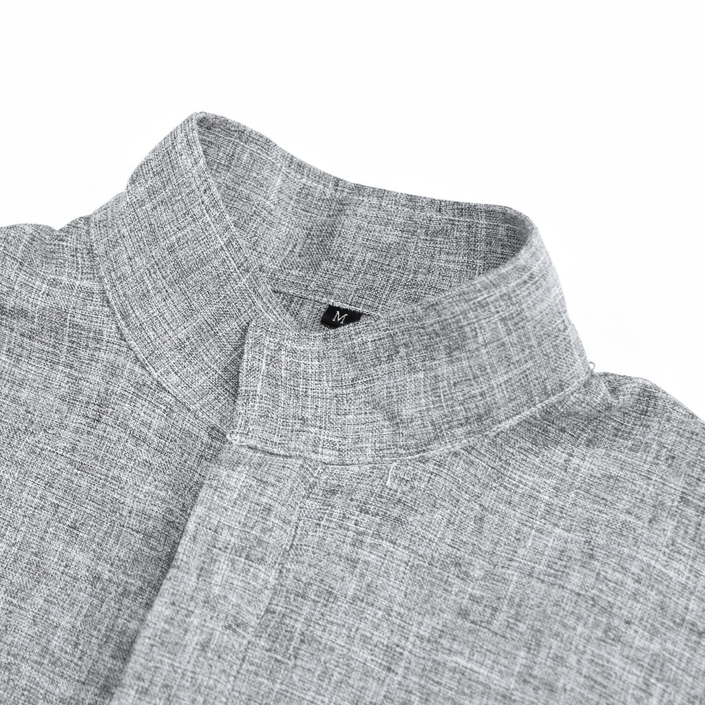 Maiden Popover Mandarin LS Shirt - Grey