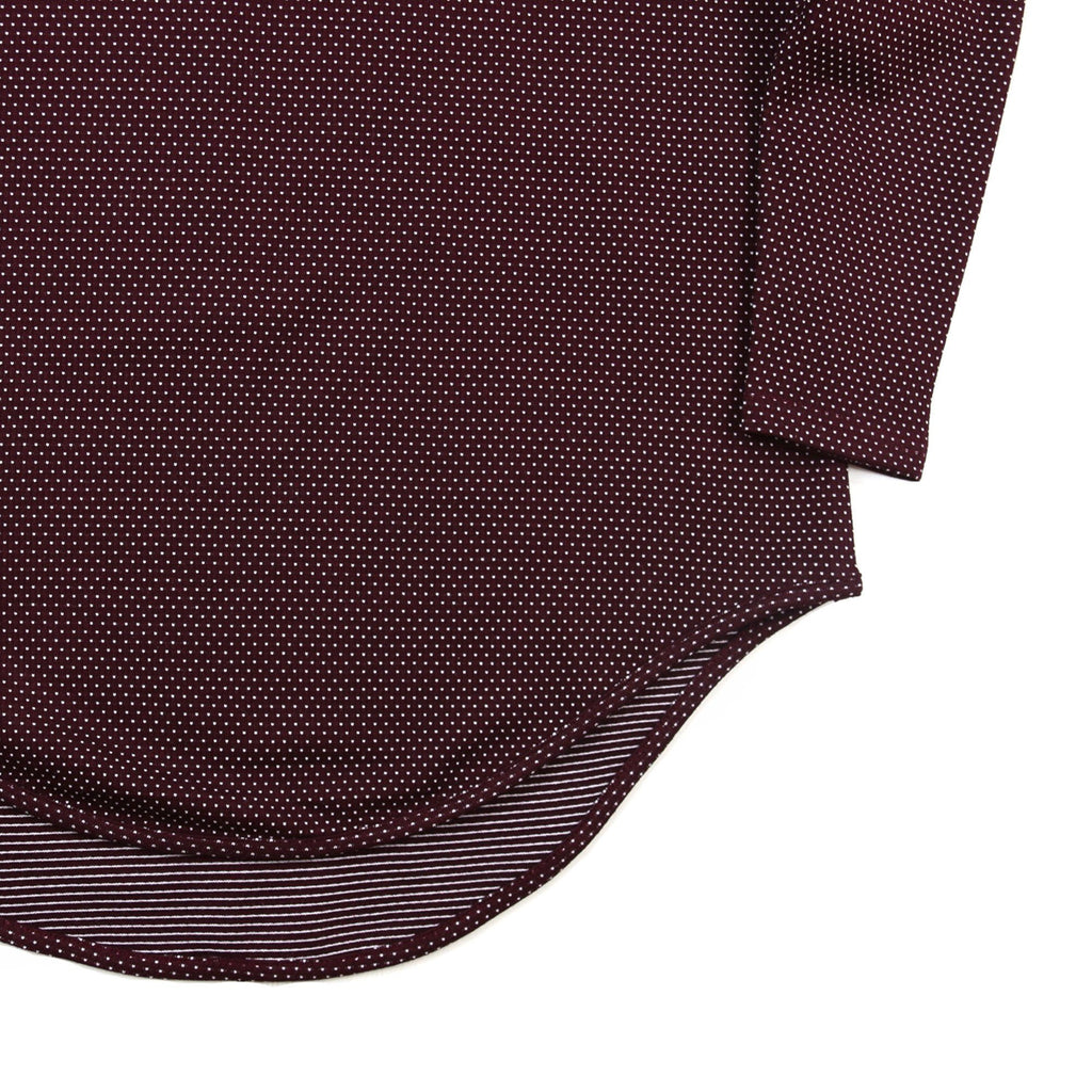 Macrodot Dropped Shoulder LS - Burgundy