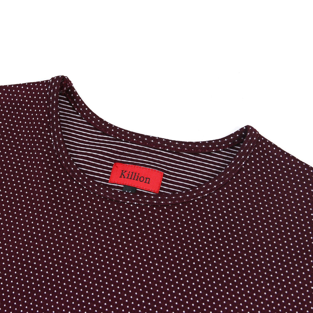 Macrodot Dropped Shoulder LS - Burgundy