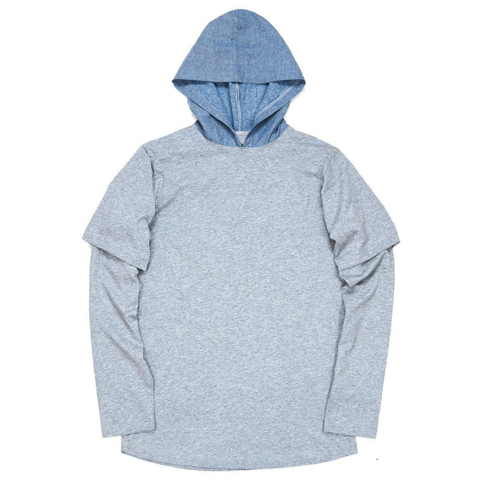 Cham Hooded L/S Essential - Heather Grey