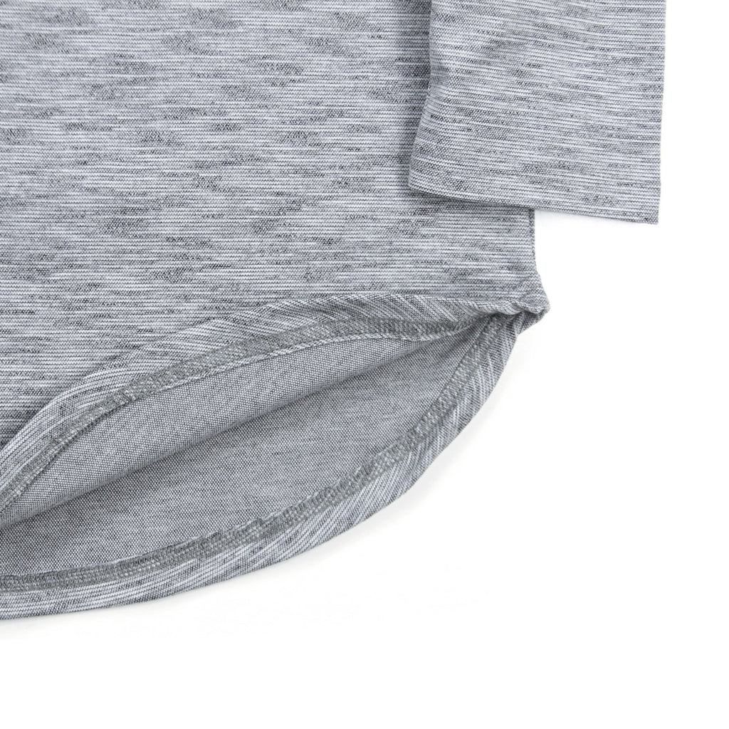 Marled Scoop Long Sleeve - Grey