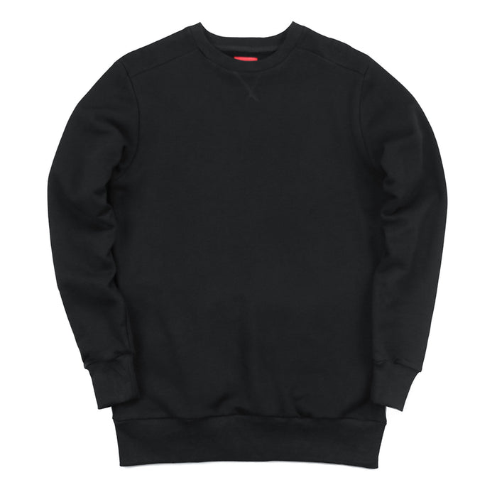 Overlap Crewneck Sweater - Black