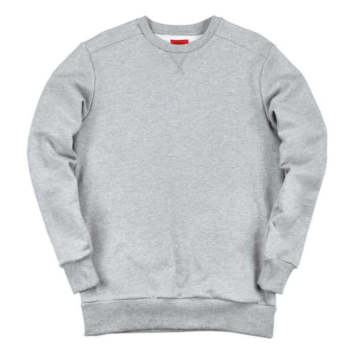 Overlap Crewneck Sweater - Heather Grey