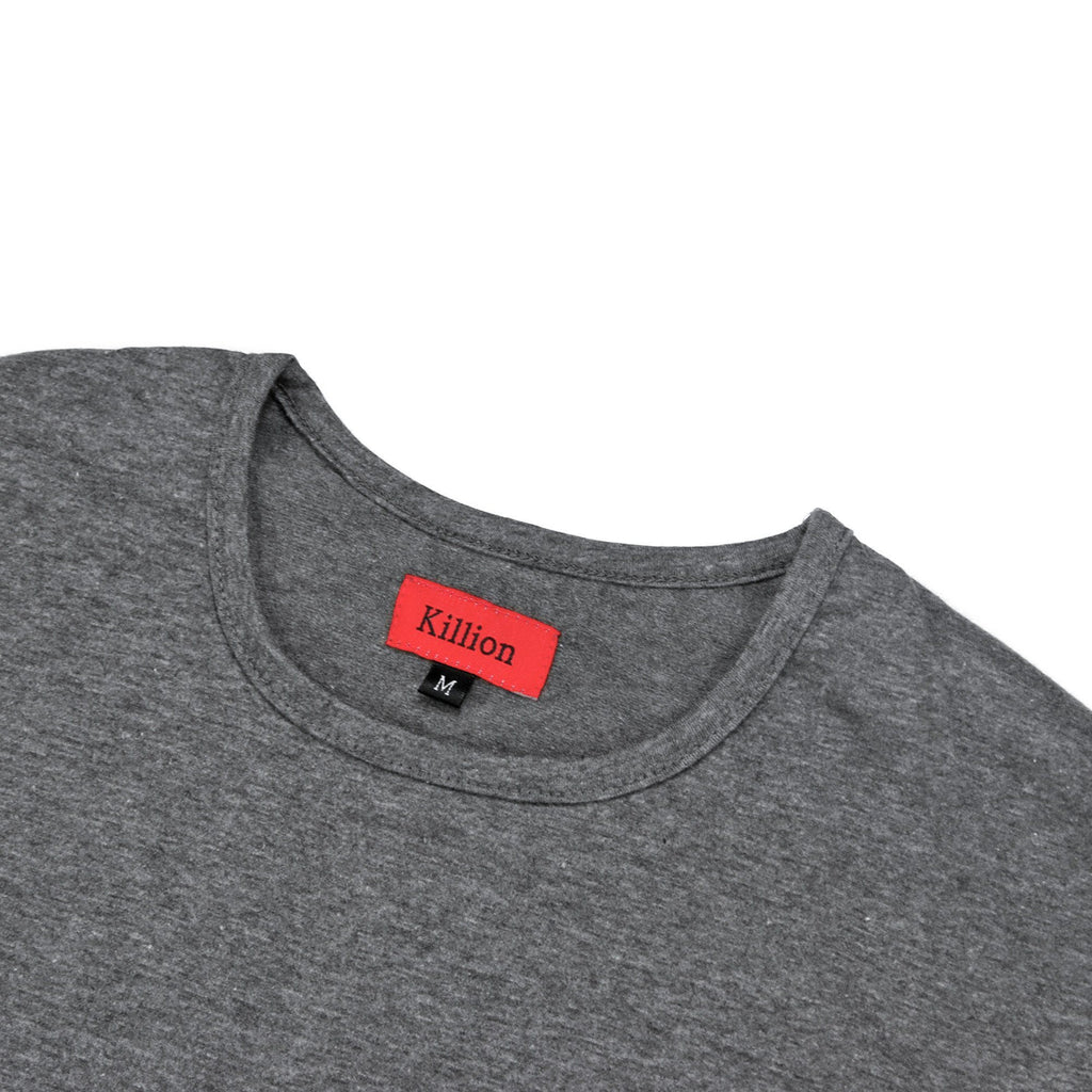 Dropped Shoulder Scalloped LS - Charcoal