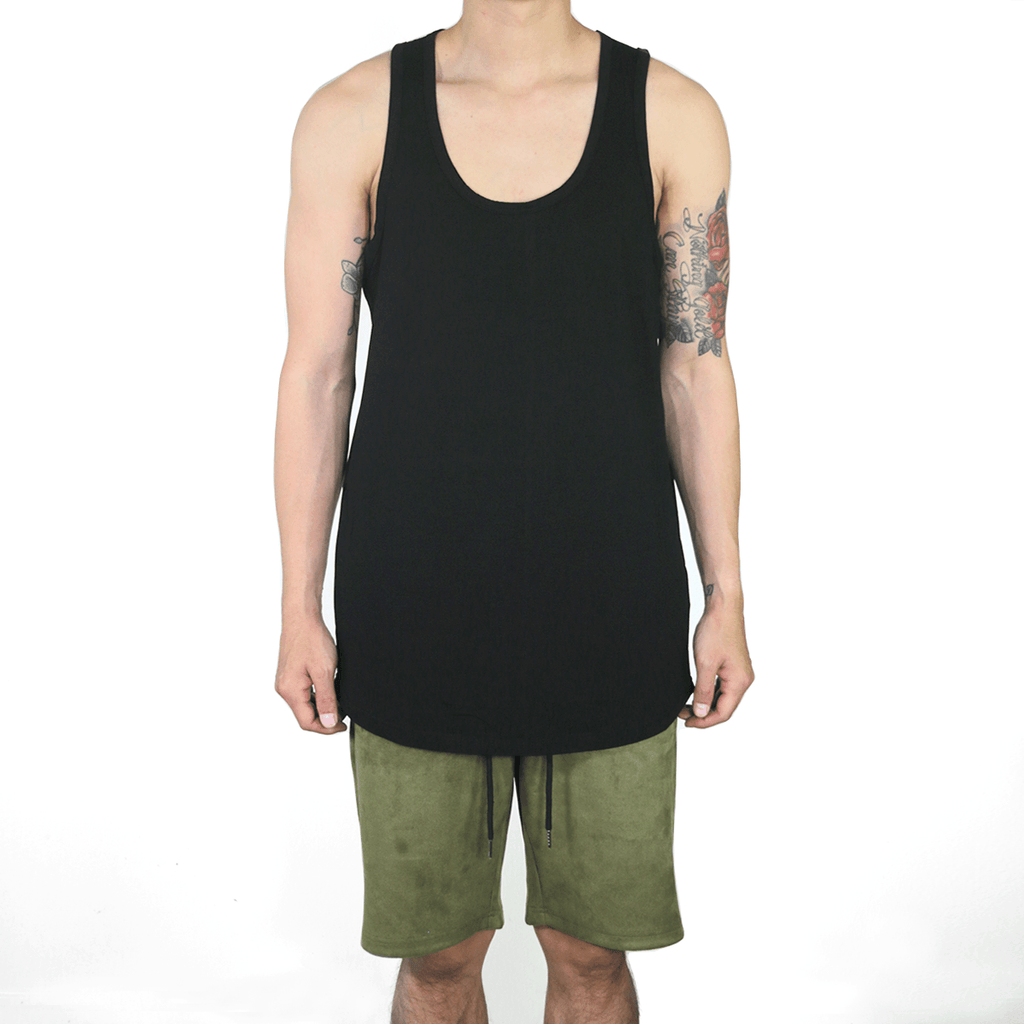 SI Scalloped Tank Top - Black