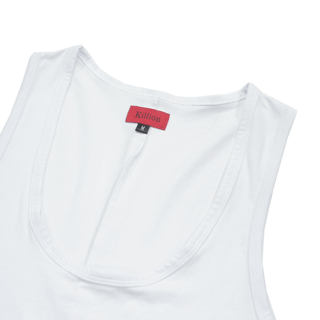 SI Scalloped Tank Top - White
